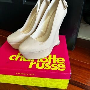 Charlotte Russe Beige Platform Pumps